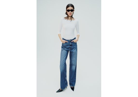 Zara Джинсы z1975 straight-fit high-waist full length , Цвет: Синий, Размер: 42