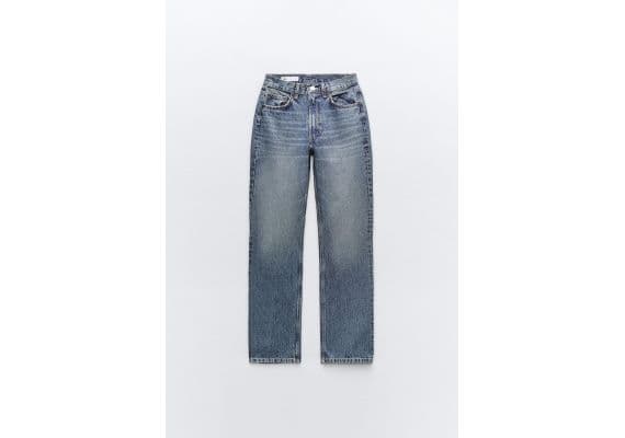 Zara Джинсы high-rise straight-fit trf , Цвет: Синий, Размер: 32, изображение 4