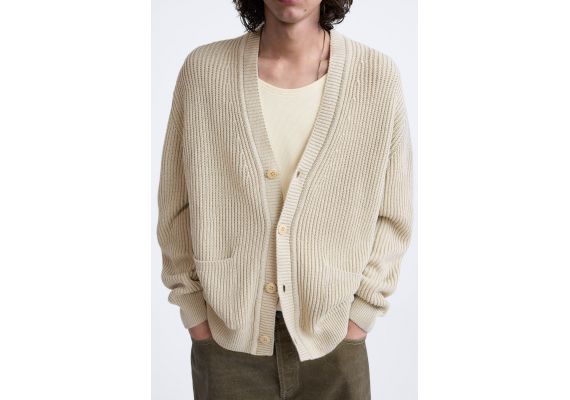 Zara   purl knit cardigan , Цвет: Бежевый, Размер: S (US S), изображение 6