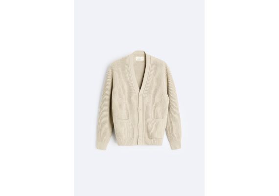 Zara   purl knit cardigan , Цвет: Бежевый, Размер: L (US L), изображение 7