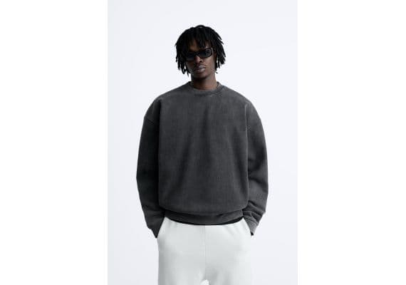 Zara Round neck faded sweatshirt , Цвет: Серый, Размер: S (US S), изображение 2