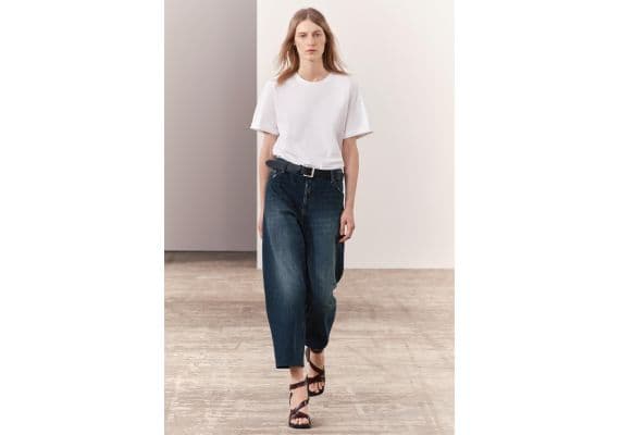 Zara  zw relaxed fit mid-rise джинсы , Цвет: Синий, Размер: 32