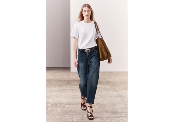 Zara  zw relaxed fit mid-rise джинсы , Цвет: Синий, Размер: 32, изображение 5