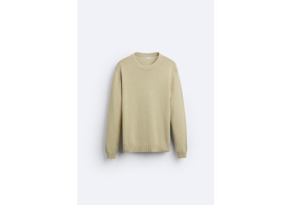 Zara Свитер из смеси хлопка и льна, Цвет: Бежевый, Размер: XL (US XL), изображение 7