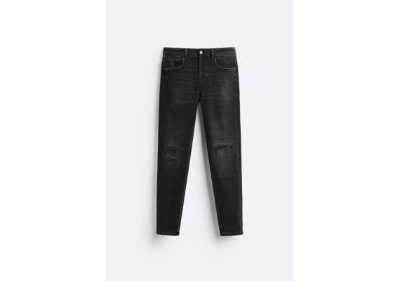 Zara   ripped slim fit jeans , Цвет: Черный, Размер: EU 40 (US 31), изображение 6