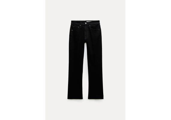 Zara   zw collection bootcut cropped high-waist jeans , Цвет: Черный, Размер: 32, изображение 6