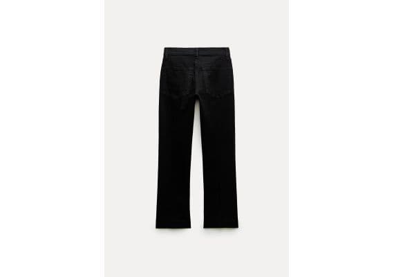 Zara   zw collection bootcut cropped high-waist jeans , Цвет: Черный, Размер: 32, изображение 7