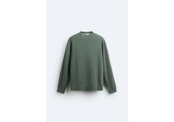 Zara Свитер из хлопка и шелка , Цвет: Зеленый, Размер: XL (US XL), изображение 6