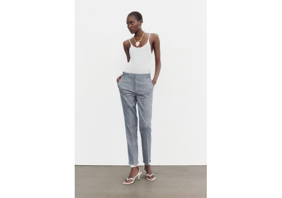 Zara Брюки с завышенной талией jogger-waist , Цвет: Синий, Размер: XS