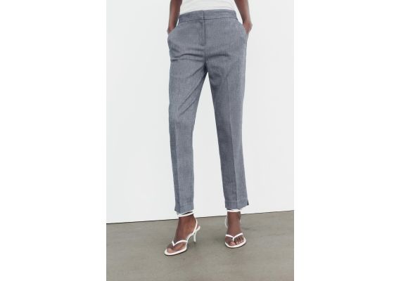 Zara Брюки с завышенной талией jogger-waist , Цвет: Синий, Размер: XS, изображение 2