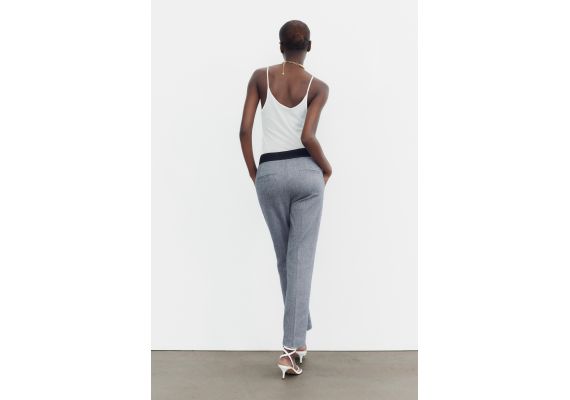 Zara Брюки с завышенной талией jogger-waist , Цвет: Синий, Размер: XS, изображение 6