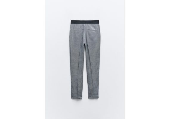 Zara Брюки с завышенной талией jogger-waist , Цвет: Синий, Размер: XS, изображение 8