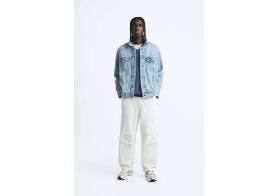 Zara Джинсовая куртка ripped denim , Цвет: Синий, Размер: L (US L)