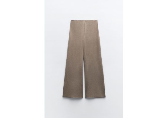 Zara Soft piqué wide-leg trousers , Цвет: Телесный, Размер: S, изображение 5