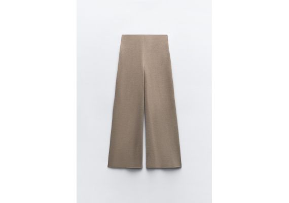 Zara Soft piqué wide-leg trousers , Цвет: Телесный, Размер: S, изображение 6