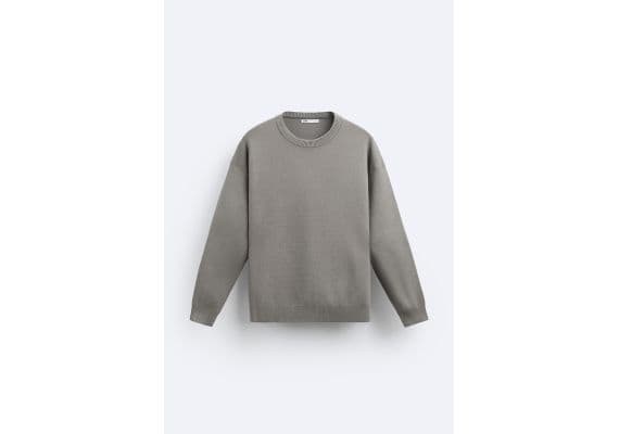 Zara Мягкий текстурированный свитер , Цвет: Серый, Размер: XL (US XL), изображение 5