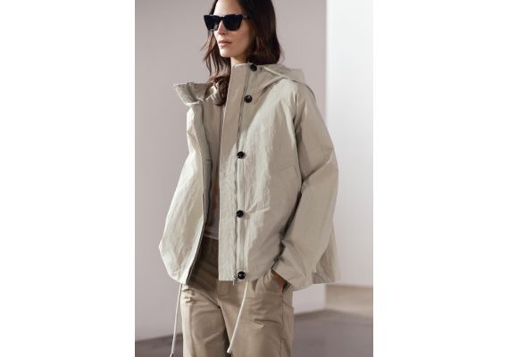 Zara Парка zw collection cropped parka , Цвет: Серый, Размер: L, изображение 2