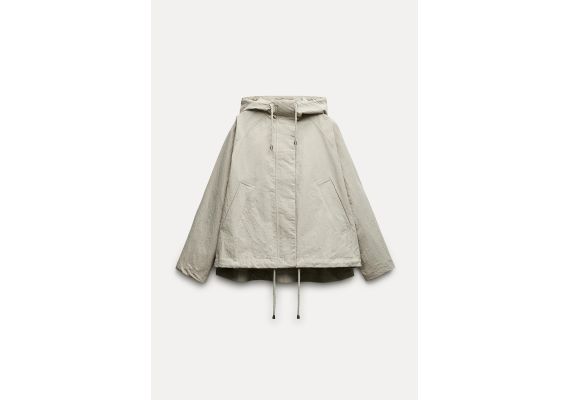 Zara Парка zw collection cropped parka , Цвет: Серый, Размер: L, изображение 6