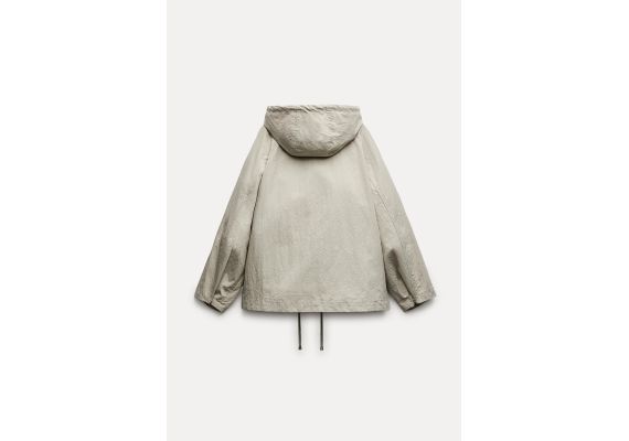 Zara Парка zw collection cropped parka , Цвет: Серый, Размер: L, изображение 7