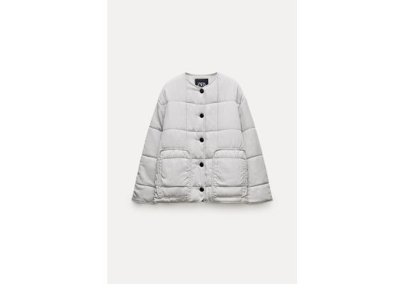 Zara   пуховик zw collection padded jacket , Цвет: Бежевый, Размер: XS, изображение 6