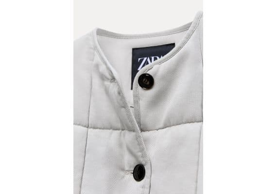 Zara   пуховик zw collection padded jacket , Цвет: Бежевый, Размер: XS, изображение 10