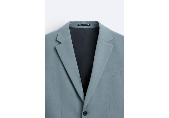 Zara   textured suit blazer, Цвет: Синий, Размер: EU 46 (US 36), изображение 9