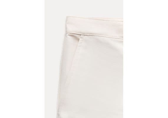 Zara Хлопковые брюки коллекции zw collection cotton trousers , Цвет: Бежевый, Размер: XL, изображение 7