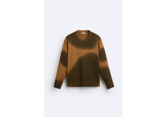 Zara   abstract print sweater , Цвет: Коричневый, Размер: M (US M), изображение 6