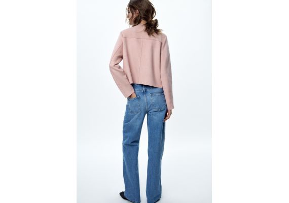 Zara Куртка из искусственной замши , Цвет: Розовый, Размер: XL, изображение 5