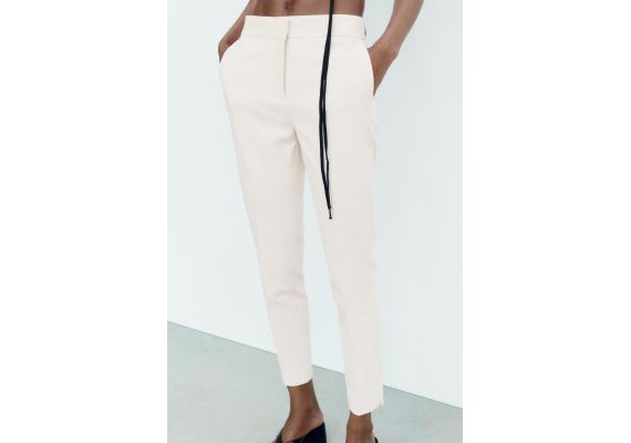 Zara Брюки jogger-waist , Цвет: Бежевый, Размер: XS, изображение 2