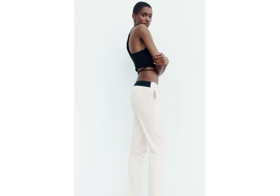 Zara Брюки jogger-waist , Цвет: Бежевый, Размер: XS, изображение 4