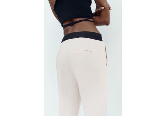 Zara Брюки jogger-waist , Цвет: Бежевый, Размер: XXL, изображение 6