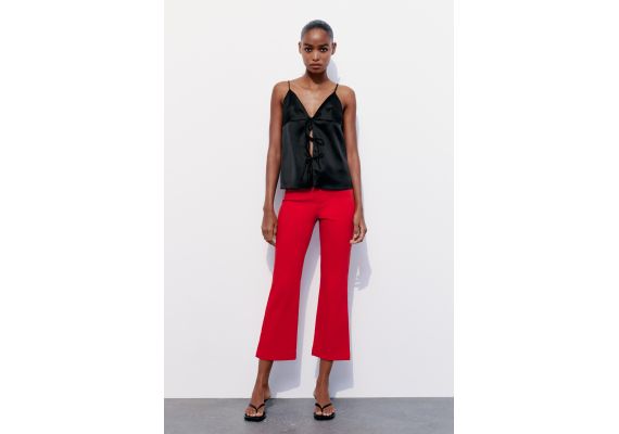 Zara   mini flared trousers , Цвет: Красный, Размер: XXL