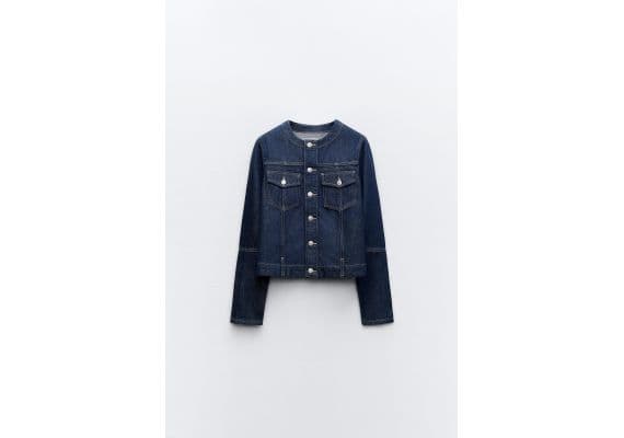 Zara Куртка trf denim jacket , Цвет: Синий, Размер: XS, изображение 7