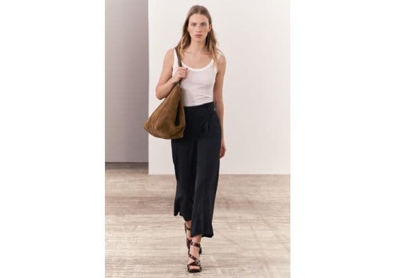 Zara Капри средней посадки из коллекции zara woman, Цвет: Синий, Размер: XS, изображение 2