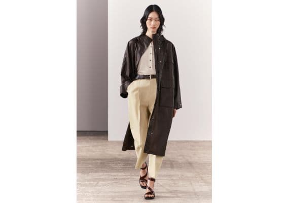 Zara Коллекция zw collection long jacket , Цвет: Оранжевый, Размер: M-L