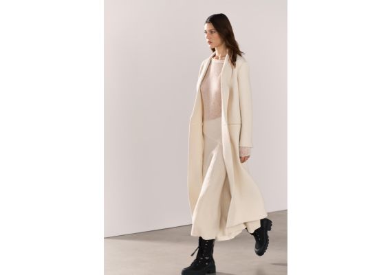 Zara Коллекция zw minimalist wool blend coat , Цвет: Бежевый, Размер: L, изображение 3