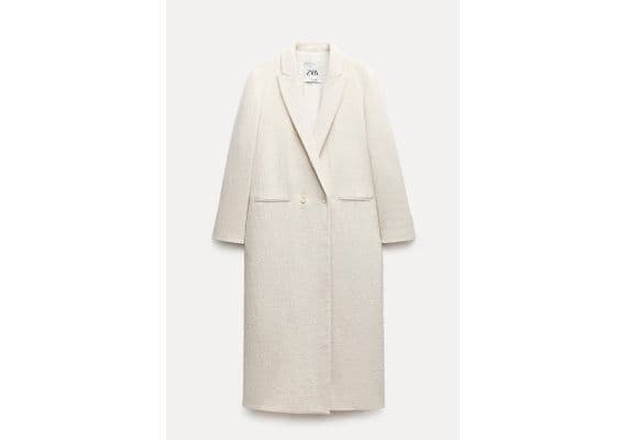 Zara Коллекция zw minimalist wool blend coat , Цвет: Бежевый, Размер: L, изображение 9