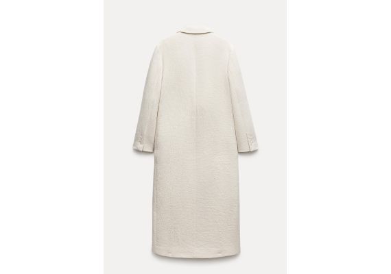 Zara Коллекция zw minimalist wool blend coat , Цвет: Бежевый, Размер: S, изображение 10