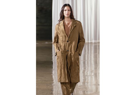 Zara Коллекция zw oversize crinkle-effect frock coat , Цвет: Зеленый, Размер: L, изображение 2