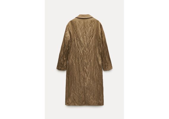 Zara Коллекция zw oversize crinkle-effect frock coat , Цвет: Зеленый, Размер: L, изображение 8