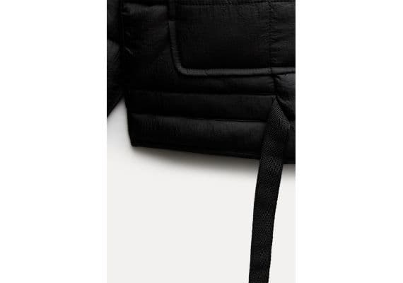 Zara Коллекция zw collection water-repellent quilted nylon anorak , Цвет: Черный, Размер: XS, изображение 12