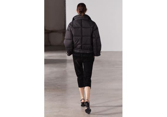 Zara Коллекция zw collection water-repellent quilted nylon anorak , Цвет: Черный, Размер: XS, изображение 3