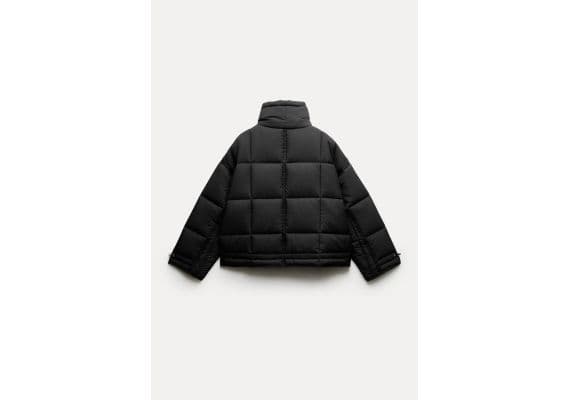 Zara Коллекция zw collection water-repellent quilted nylon anorak , Цвет: Черный, Размер: XS, изображение 8