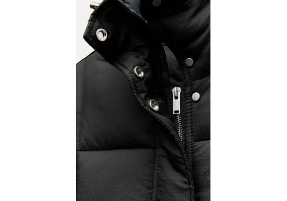 Zara Коллекция zw collection water-repellent quilted nylon anorak , Цвет: Черный, Размер: XS, изображение 9