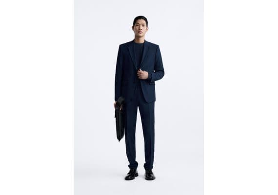 Zara   slim fit suit blazer , Цвет: Синий, Размер: EU 44 (US 34)