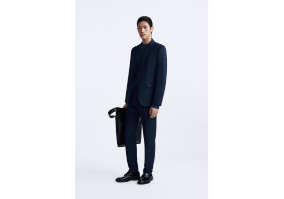 Zara   slim fit suit blazer , Цвет: Синий, Размер: EU 52 (US 42), изображение 4