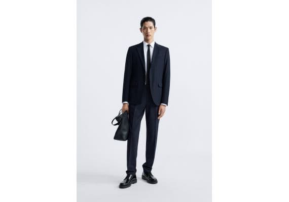 Zara   slim fit suit blazer , Цвет: Синий, Размер: EU 44 (US 34)