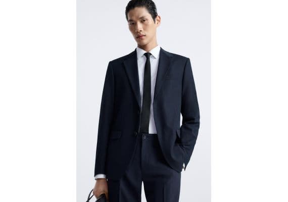 Zara   slim fit suit blazer , Цвет: Синий, Размер: EU 44 (US 34), изображение 5