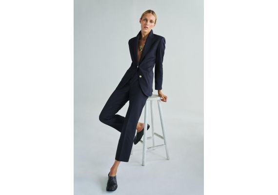 Zara   zw collection straight cropped trousers , Цвет: Синий, Размер: XS, изображение 2